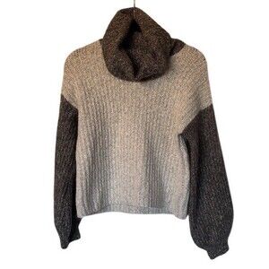 Ruby Moon Sweater Womens XS Multicolor Colorblock Cowl Neck Chunky Knit